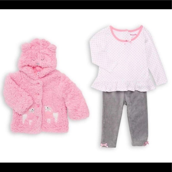 Nannette Faux Fur Poodle Hoodie Top & Leggings Set